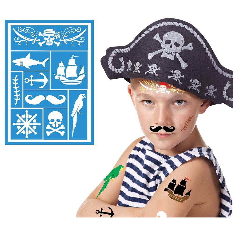 Pirate make-up stencil 14x20cm