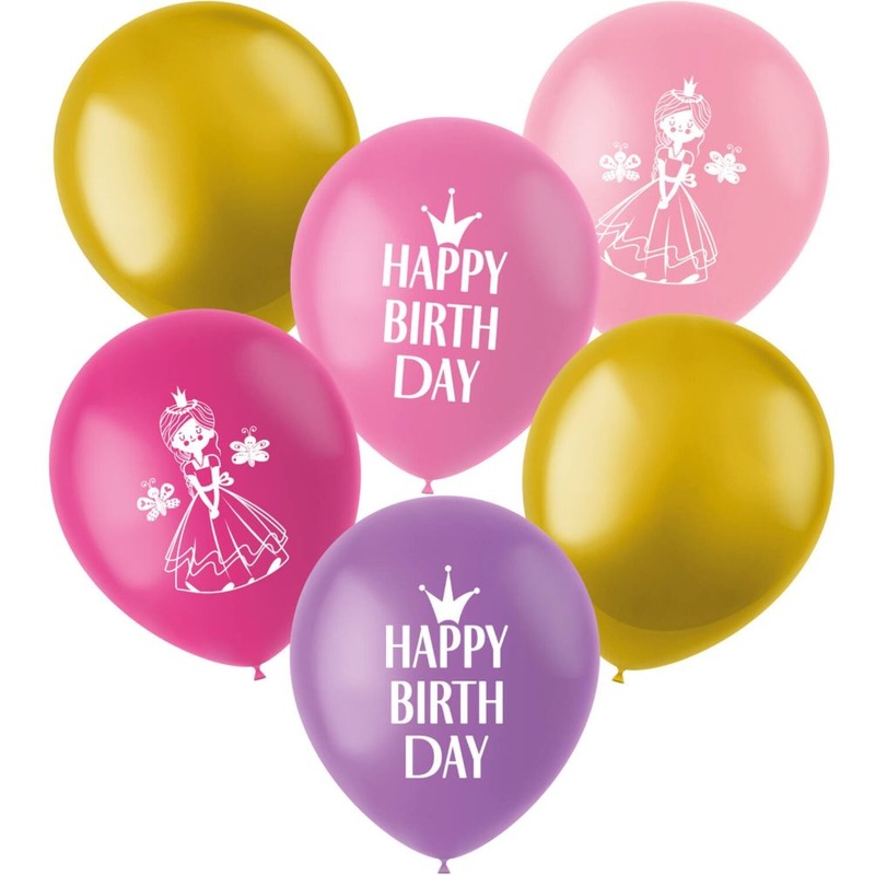 Pretty Princess latex balloons 6 pieces