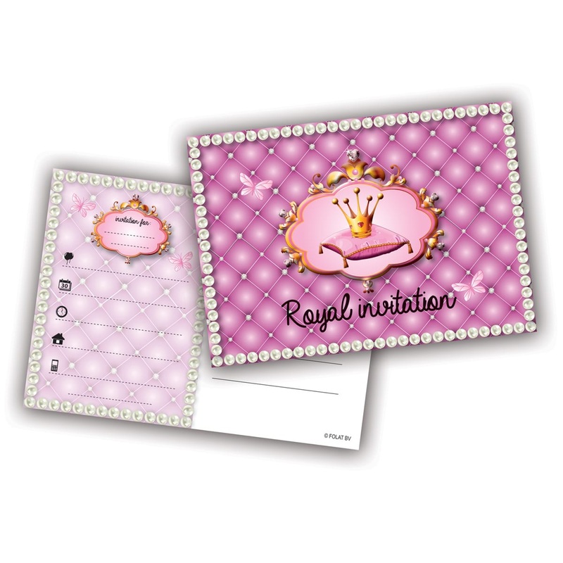 Royale invitation cards with crown 6 pcs