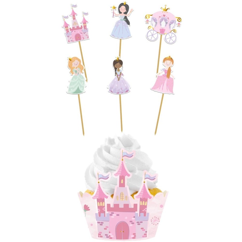 Set of 6 Pretty Princess Cupcake Toppers Pretty