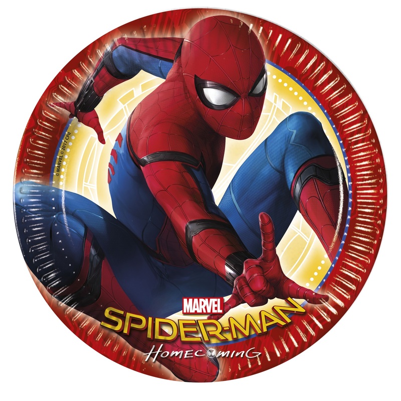 Spiderman Homecoming 8 paper plates 23cm