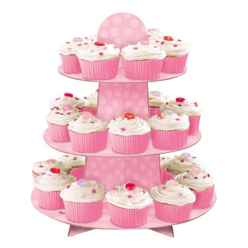 Sugar-sweet pink cupcake stand