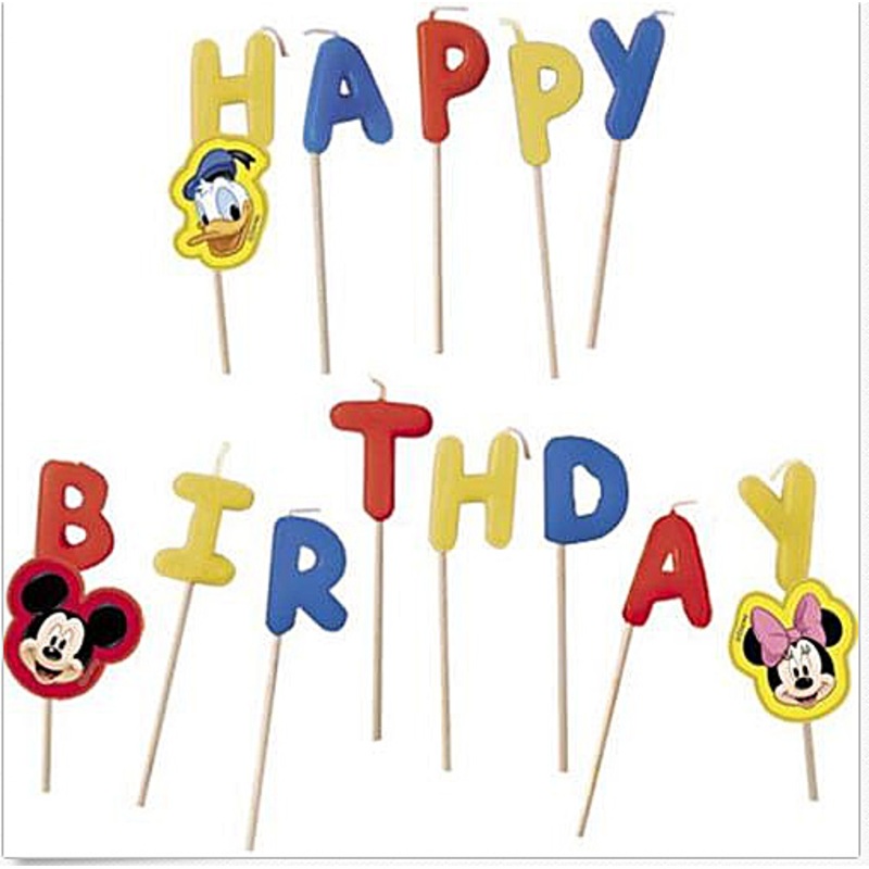 13 pcs. Mickey Mouse candle set Happy Birthday