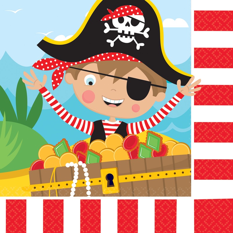 16 napkins little pirate Tommy on a treasure hunt
