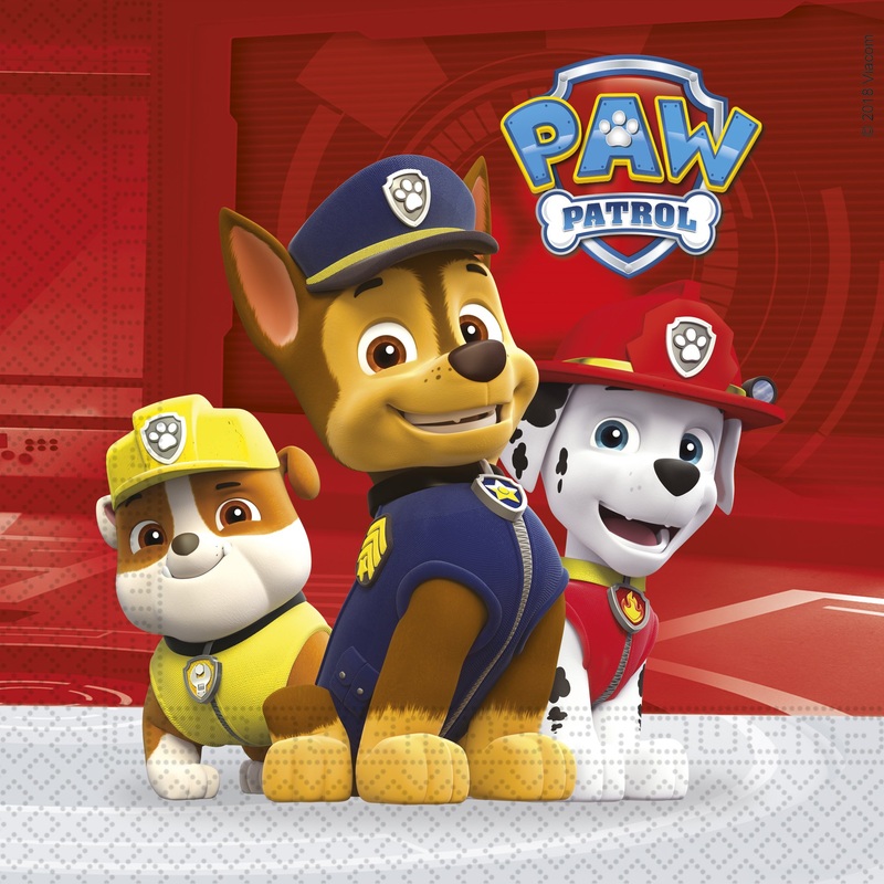 20 Paw Patrol Team napkins 33cm
