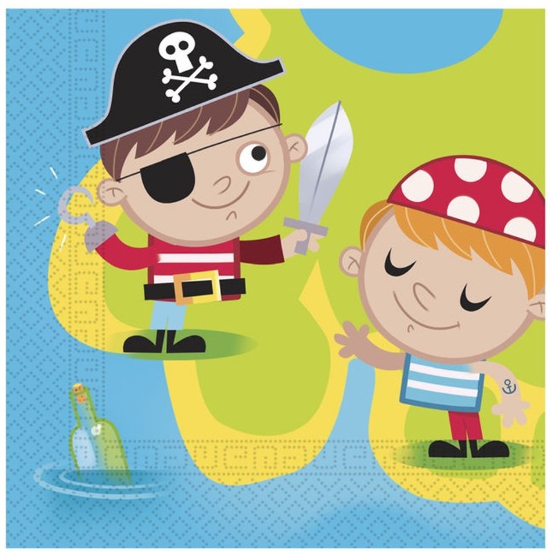 20 pirate black tooth napkins 33cm