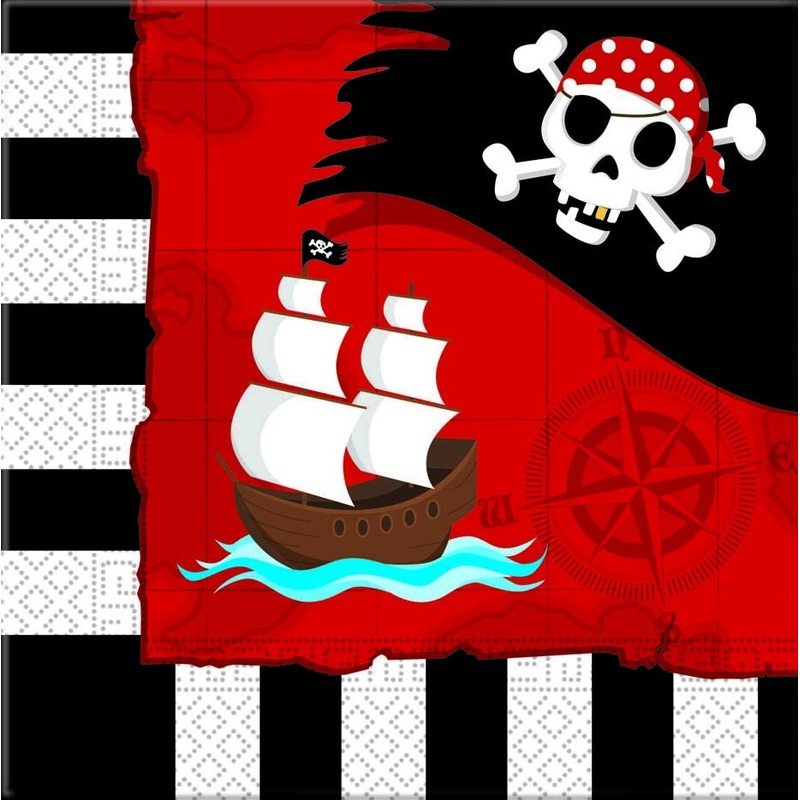20 pirate treasure hunt napkins 33cm