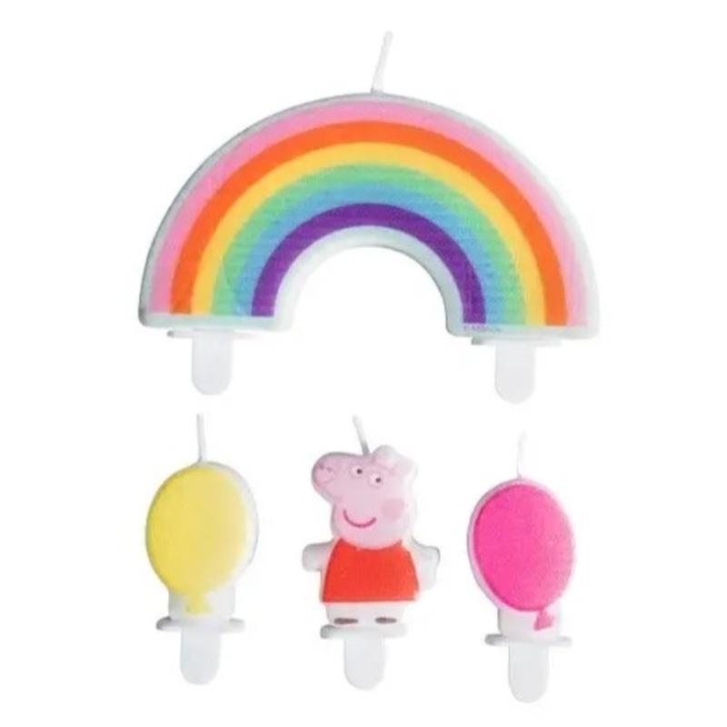 4 Peppa Pig party fever cake candles