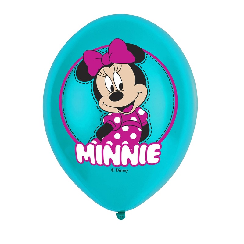 6 Happy Minnie Mouse balloons 27.5cm