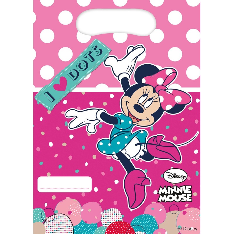 6 Minnie Mouse dots party gift bags