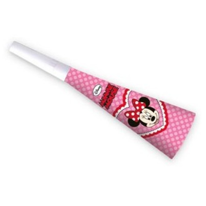 6 Minnie Mouse dots party horns 20cm