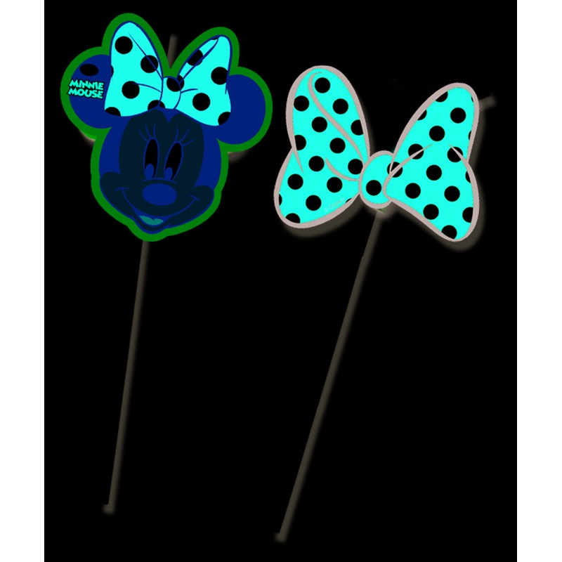 6 Minnie Mouse dots party straws 24cm