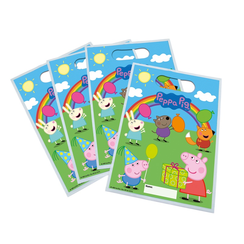 6 Peppa Pig rainbow gift bags