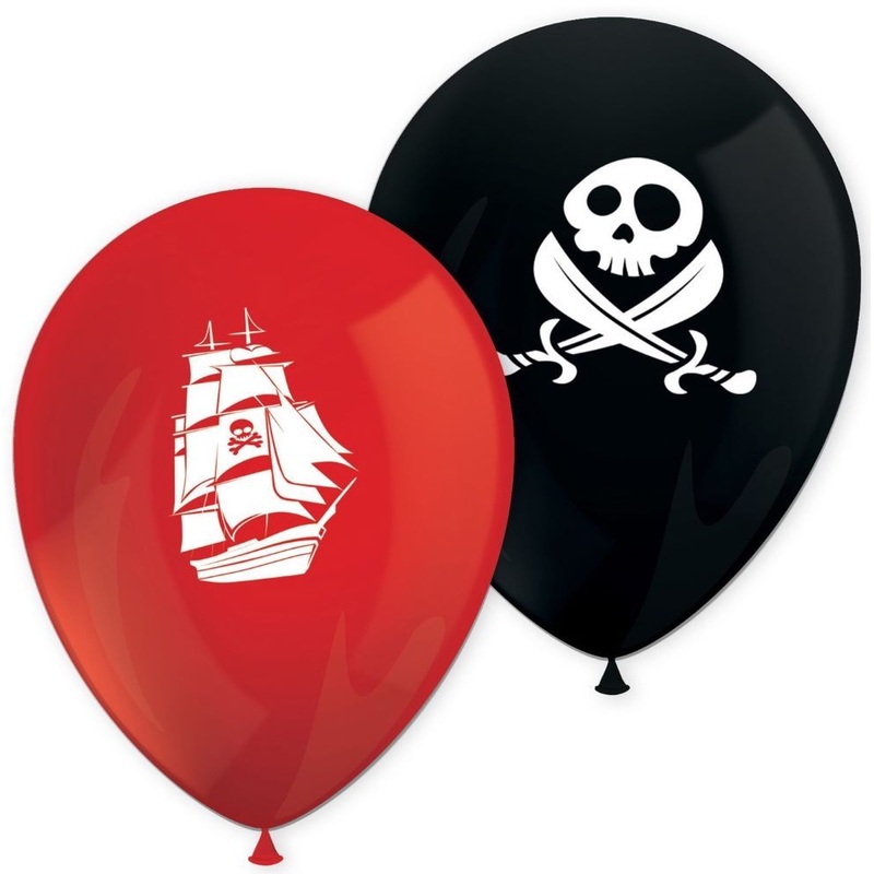 8 Island Pirate Latex Balloons 28cm