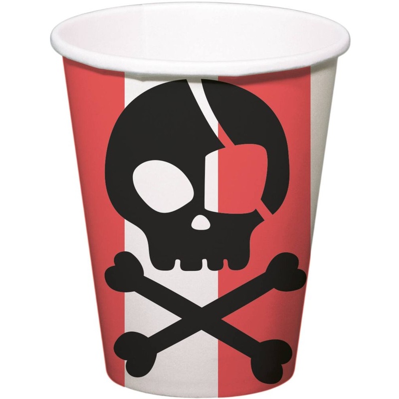 8 Kaper-Crew Pirate Party Cups 250ml
