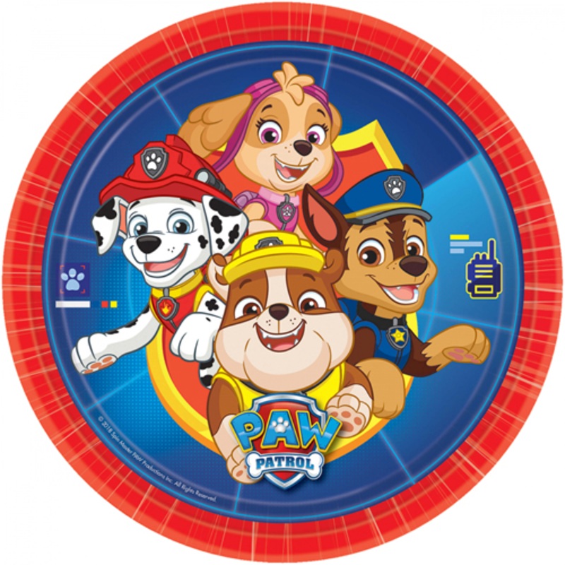 8 Paw Patrol Action Paper Plates 23cm