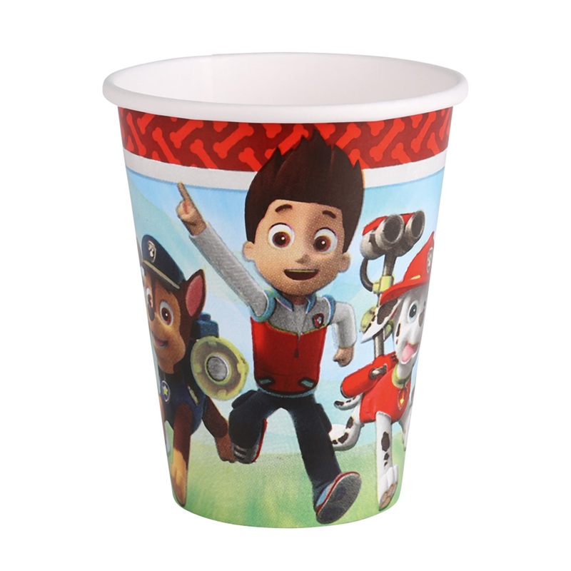 8 Paw Patrol Crew paper cups 266ml