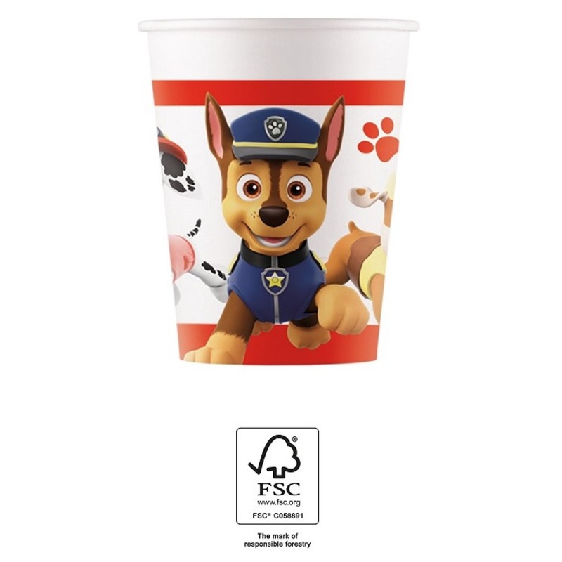8 Paw Patrol Team plastic cups 200ml