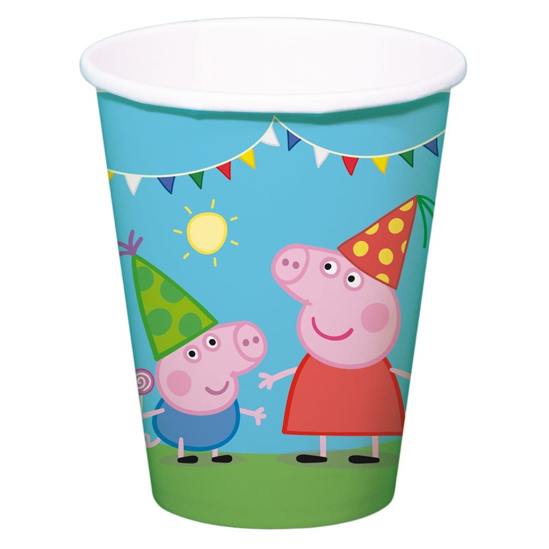 8 Peppa Pig Birthday cups 250ml