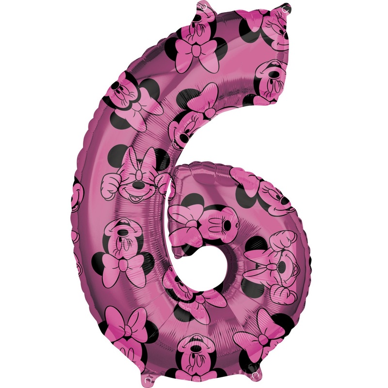 Minnie Mouse number 6 balloon 66cm