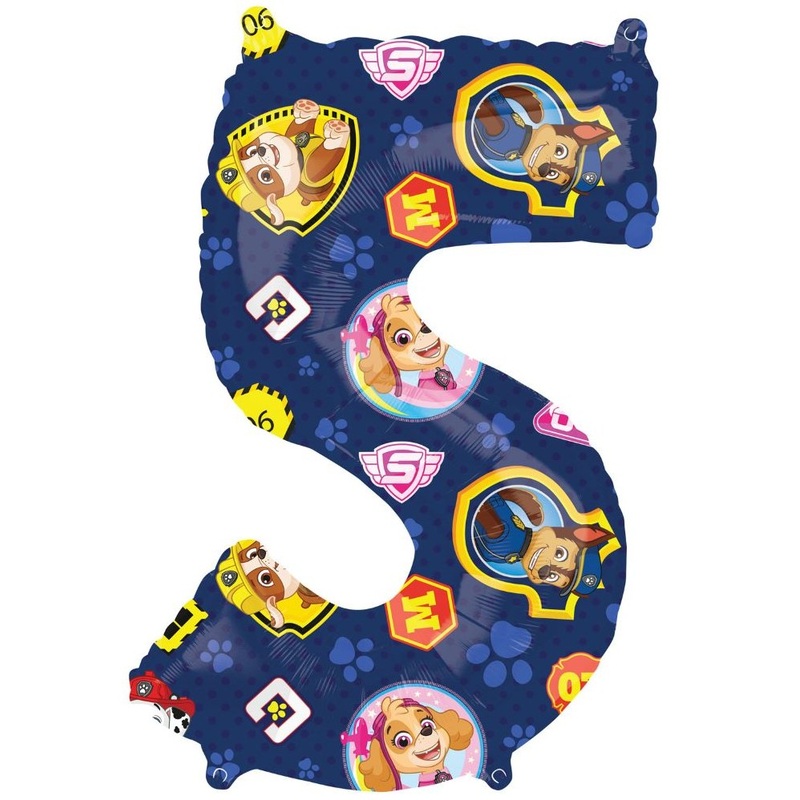 Paw Patrol 5th birthday foil balloon 66cm