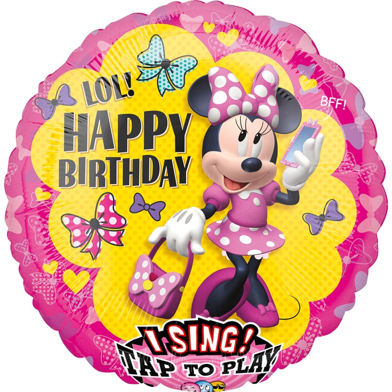 Singing Minnie Mouse foil balloon