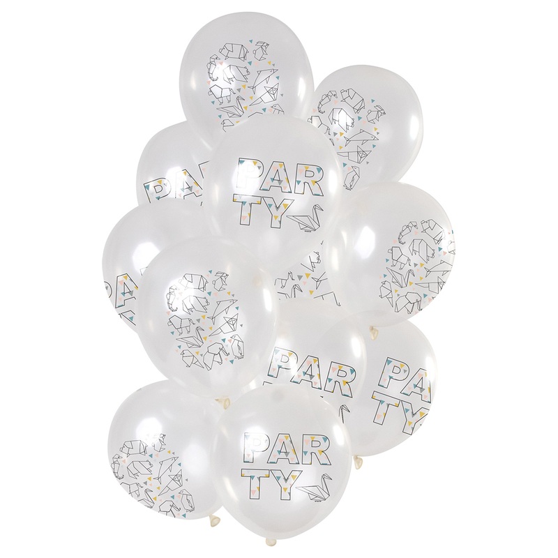 12 latex balloons party origami