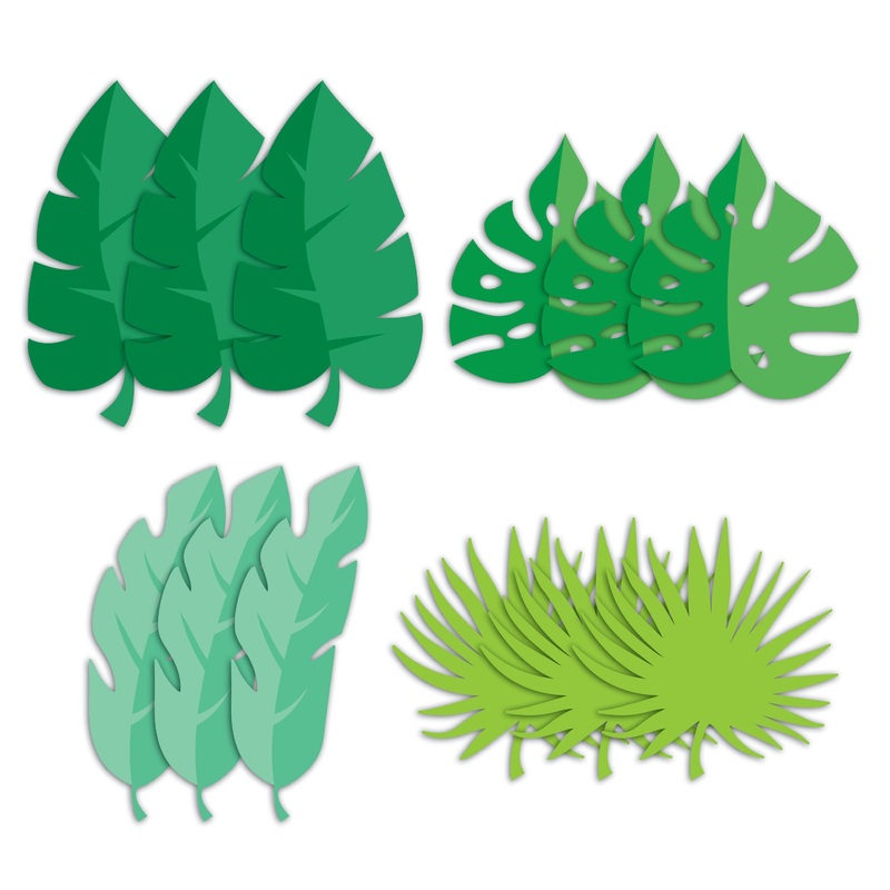 12 safari adventure palm leaf cutouts