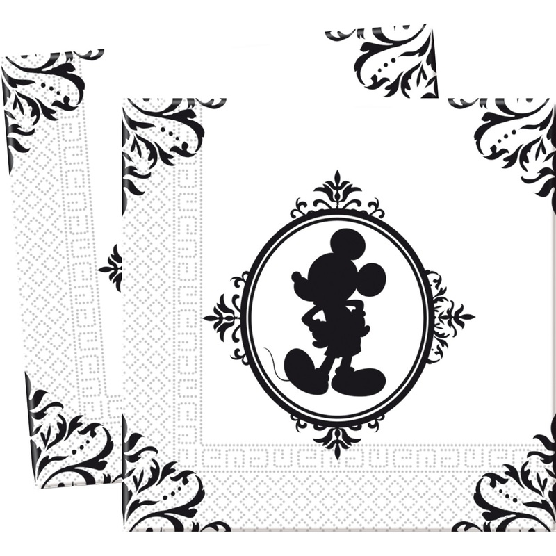 20 Mickey Mouse baroque style napkins 33x33cm