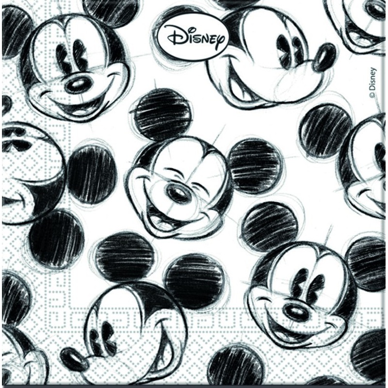 25 comic Mickey Mouse napkins 33cm