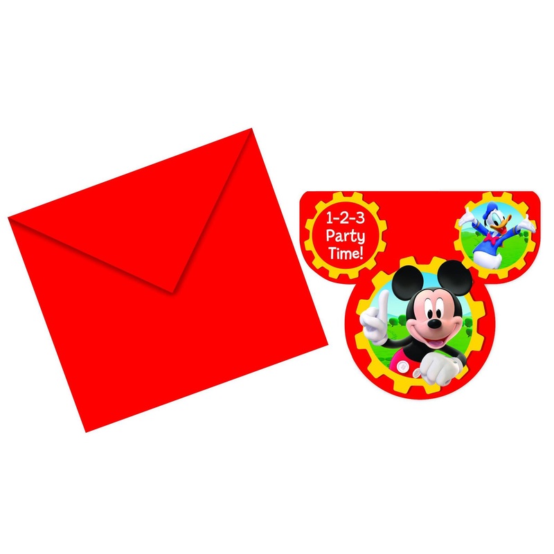 6 Mickey Mouse Clubhouse invitation cards