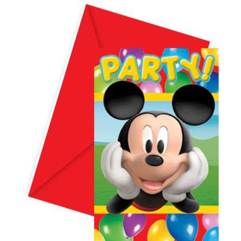 6 Mickey Mouse wonder house invitation cards