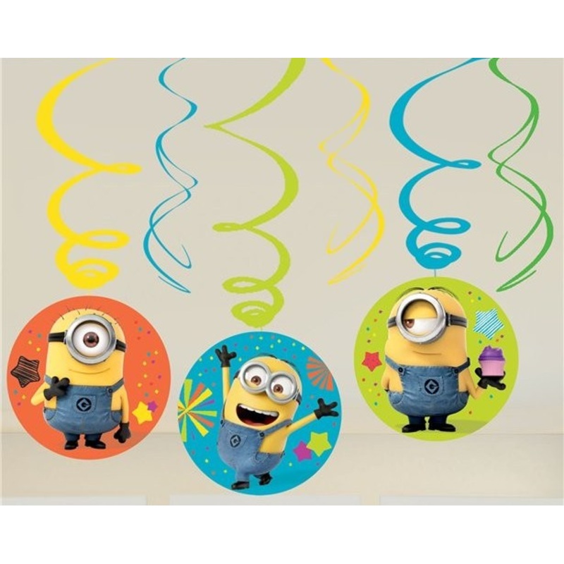 6 Minions Hooray Party spirals