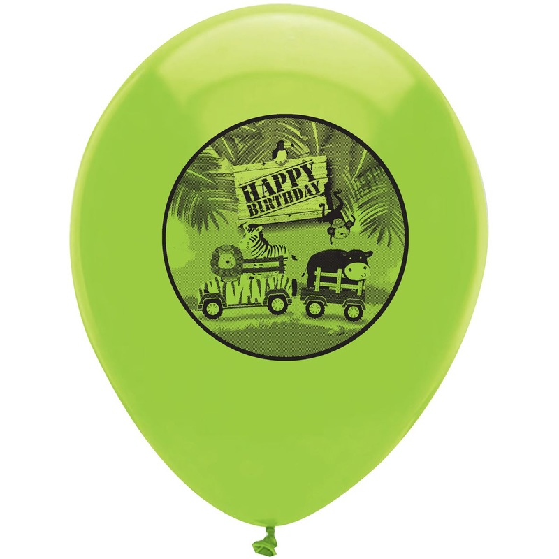6 safari adventure balloons 30cm