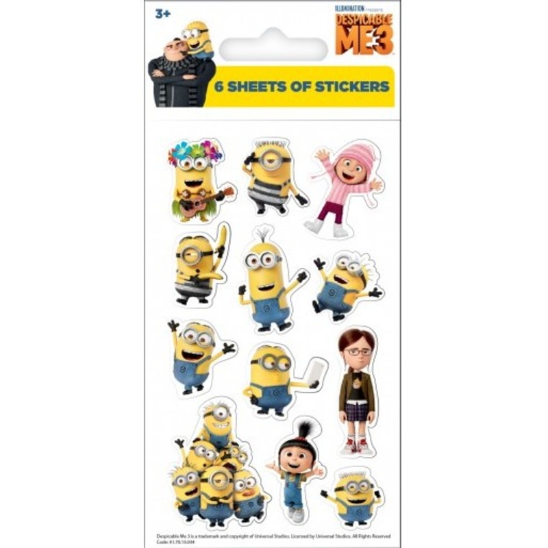 6 World of Minions sticker sheets