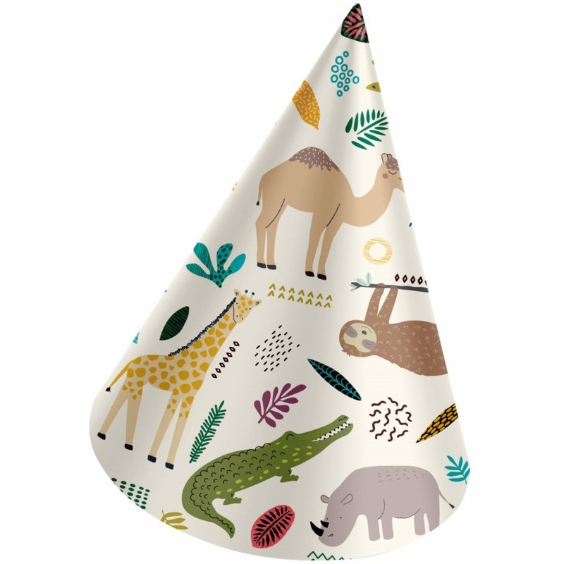 6 Zoo Birthdayparty party hats