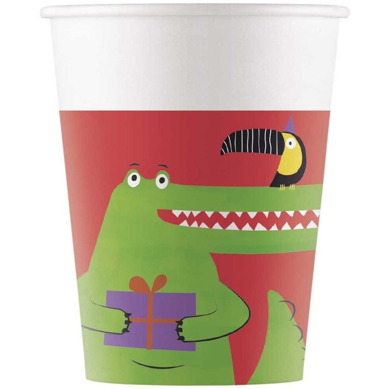 8 jungle birthday paper cups 200ml