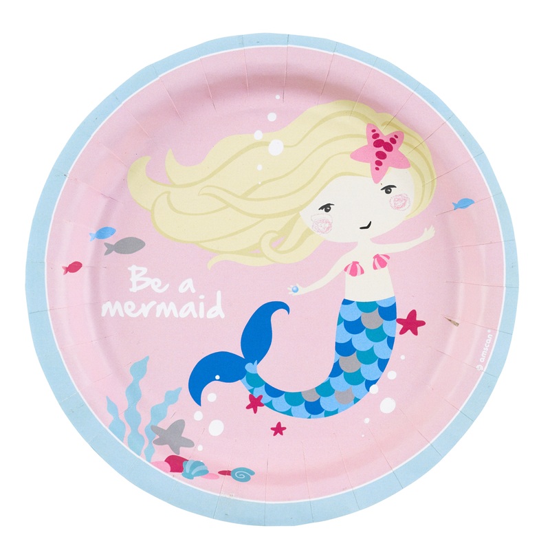 8 paper plates Be a mermaid 18cm