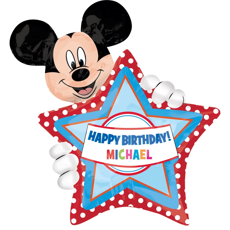 Customizable Mickey Mouse birthday balloon