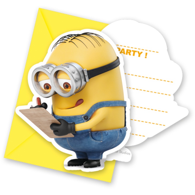 Cute Minions invitation cards with envelopes 6-pack