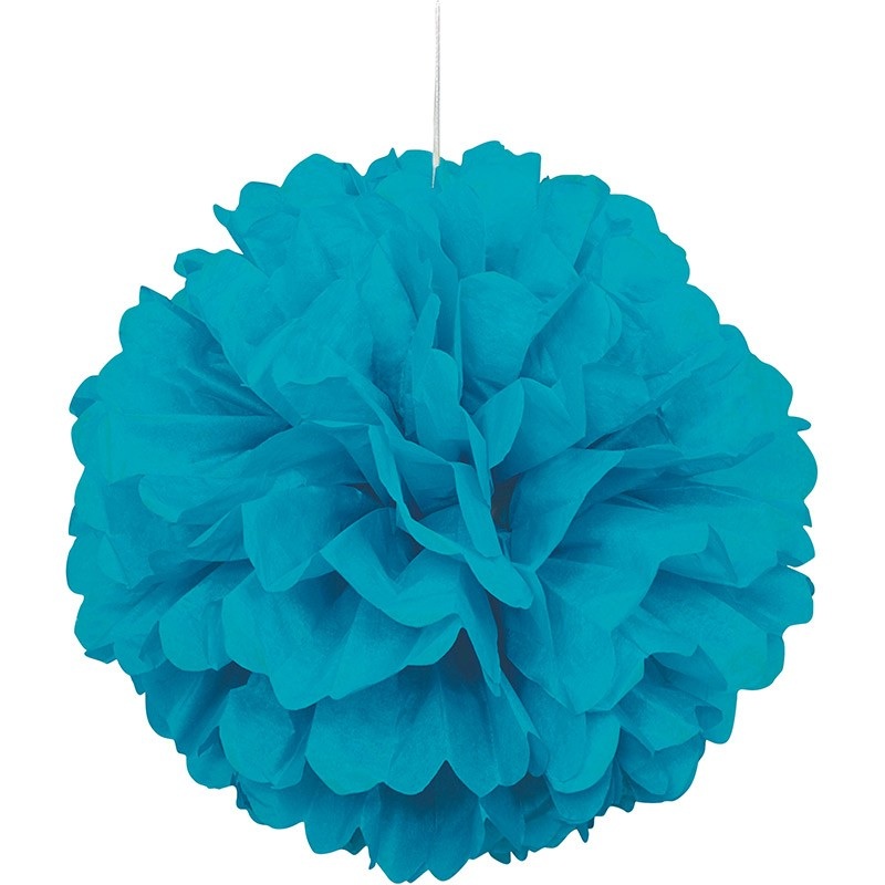 Fluffy pompom turquoise 40cm