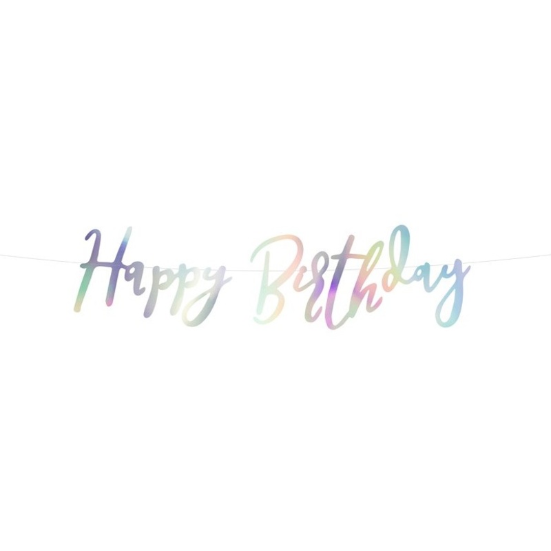Iridescent Happy Birthday Banner 62cm x 16.5cm