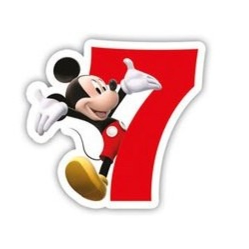 Mickey Mouse birthday party cake candle number 7