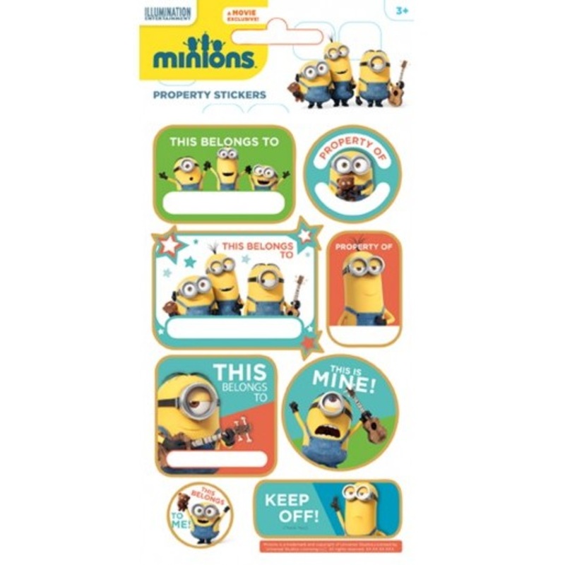 Minion name labels sticker sheet