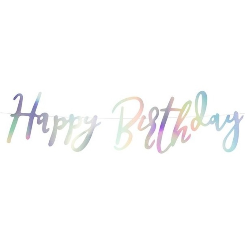 Mother of pearl Happy Birthday garland 62cm