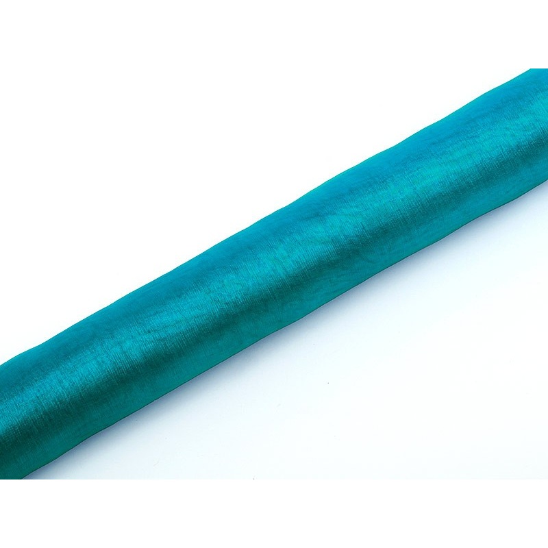 Organza fabric Julie turquoise 9m x 36cm