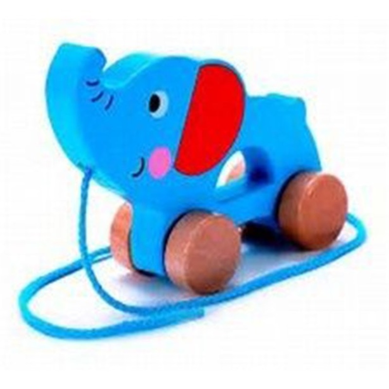 Wooden elephant to pull 60cm