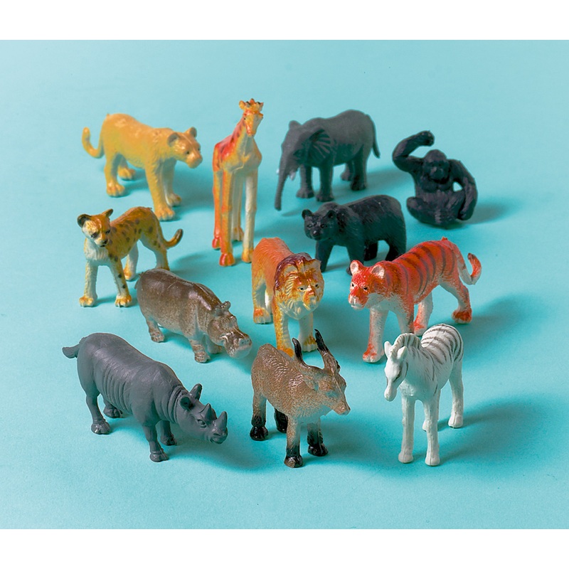 12 jungle party animal figures