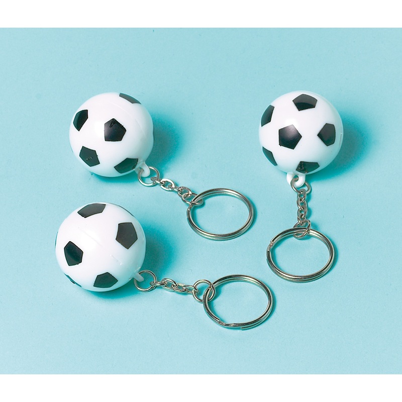 12 soccer key rings