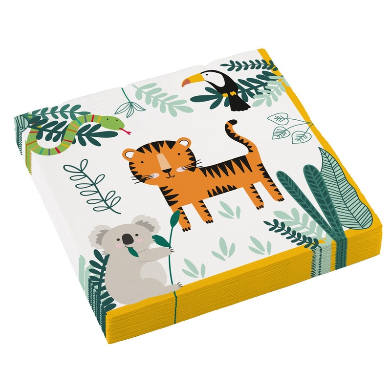 16 Wild Life jungle napkins 33cm